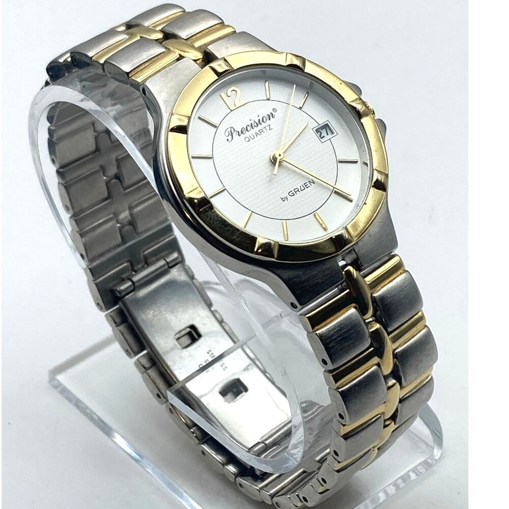 Gruen Precision Men's Watch 35mm Gold and Silver Tones - New Battery - GP5010